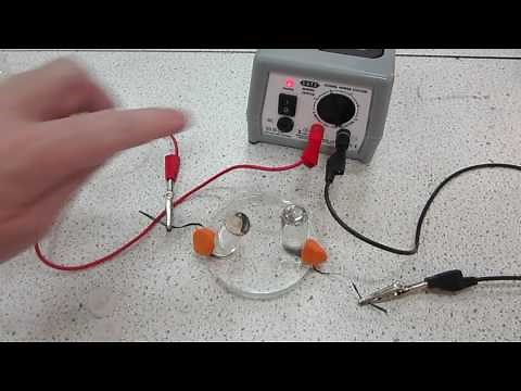 Electrolysis of brine using carbon fibre electrodes part 1 MVI 6014