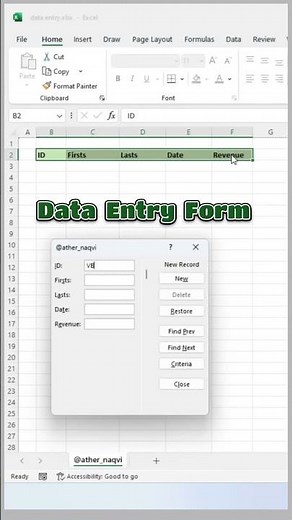 How to Do Data Entry Work in Excel 🔥 | Data Entry Tips #Shorts