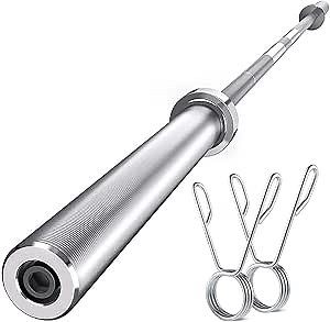 Olympic Barbell Weight Set 5/6/7 FT 2 inch Bar Standard Weightlifting Bench Press Squat Fitness Bar for Men Women Home Gym with 2 Clamps - 5Ft