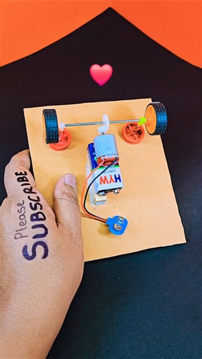 Wheel Axle Rotation with Gears and DC Motor ❤️ Science Project #diy #shorts #dcmotorproject