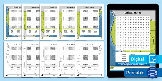 United States Word Searches for 3rd-5th Grade