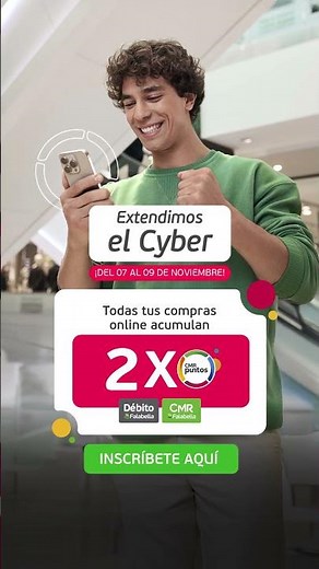 Usa tus Tarjetas Banco Falabella en tus compras online y sigue acumulando el doble de CMR Puntos.