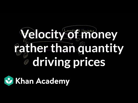 Velocity of money rather than quantity driving prices | Finance & Capital Markets | Khan Academy