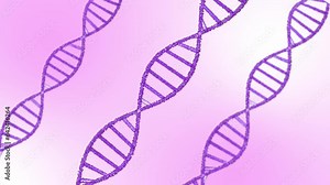 Abstract DNA strand animation. 3d medical render, infected dna helix concept. DNA double helix, medical background