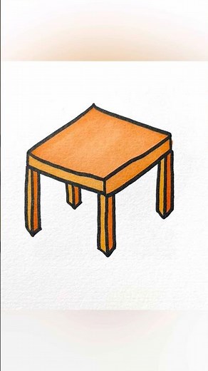 How to draw a 3D table | easy drawing for kids #simple #stepbystep #artforkids #kidsvideo #kidsart