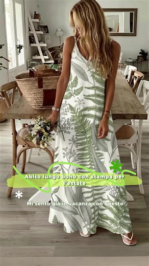 Abito da donna con stampa bohémien stile halter, abito lungo casual per vacanze estive al mare, senza maniche, scollo a V tropicale, linea ad A e vestibilità aderente #curvyoutfitinspiration #highwaisttummycontrolpantiesforwomen #carpisaspringcollection #2piecesetwomen #luxurybyzeniafashion #shoppingcurvy #smartfashion #adaptivefashion #latinodress #curvyoutfitidea