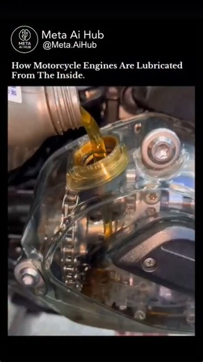AI | Artificial intelligence | Chatgpt | Viral | A real-time look at how oil circulates inside a motorcycle engine. Using a transparent cover, this visualization shows oil being poured in... | Instagram