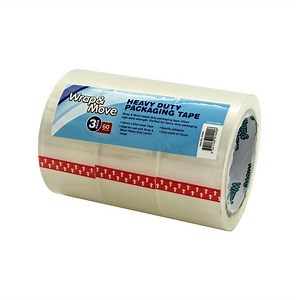 Wrap & Move 48mm x 50m Clear Heavy Duty Packing Tape  - 3 Pack