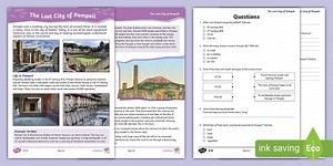 LKS2 The Lost City of Pompeii Differentiated Reading Comprehension Activity