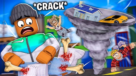 Tornado simulator chaos in Roblox gameplay