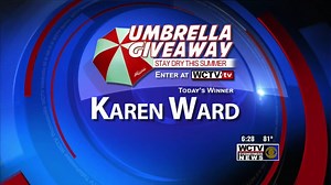 WCTV wants to help you stay dry this summer! We're giving away a Pinpoint Weather umbrella every night at 6. Congratulations to our first contest winner, Karen Ward! | WCTV.tv