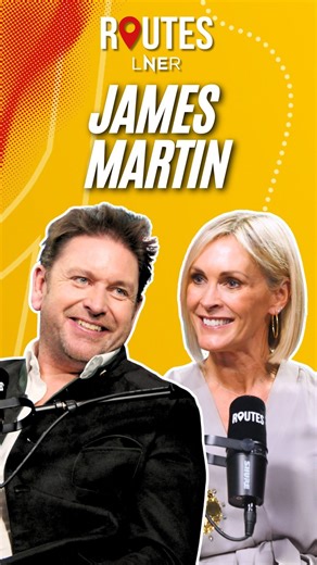 Jenni Falconer on Instagram: "R O U T E S x J A M E S M A R T I N ✈️ 🚆💙 How do you eat yours? 🤔 My first guest of the year on Routes from @LNER is the brilliant and incredibly talented James Martin! @jamesmartinchef We talk about growing up on a pig farm, travel, dogs, France, Yorkshire Pride and why a bacon sandwich is always the right choice on a train! 🤩 Listen now wherever you get your podcasts or watch on YouTube. Enjoy. 💙"
