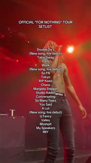 OFFICAL NINE VICIOUS SETLIST FOR THE FOR NOTHING TOUR s o to... #Shorts #ricosofly