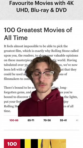 The 100 greatest movies ever i guess? #movies #movietok #revengeofthesith #spiderman #lalaland #bladerunner2049 #indianajones #whiplash #spiritedaway #goodwillhunting #theescapepodpodcast #vetzmovies #longervideos #film #filmtok #greenscreen