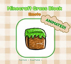 Minecraft Grass Block Animated Emote - Youtube, Twitch, Discord GIF   PNG Files - Etsy