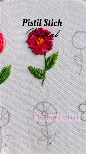 How to Make Pistil Embroidery🌹🧵Beginner Tutorial #embroidery #shorts