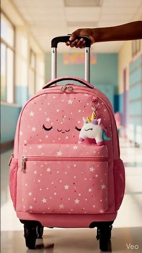 Kit Mochila 4 Rodinhas Estojo Grande Menina Escolar Chaveiro Volta as Aulas Premium