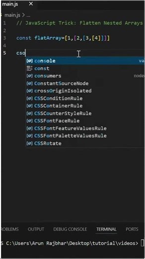 Flatten Nested Arrays in One Line #javascript #webdev #codingtips