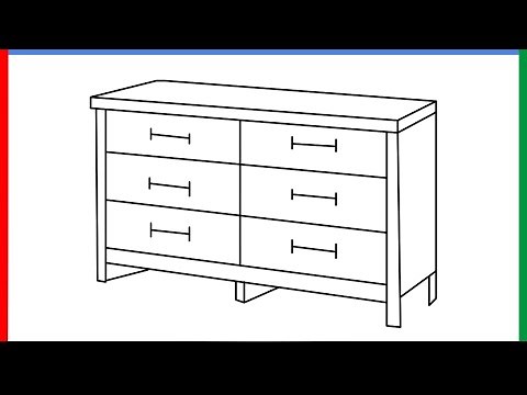 How to draw a Dresser step by step for beginners