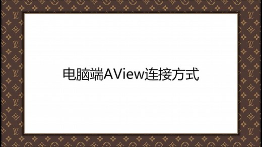 电脑端AView视频安装