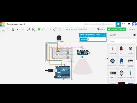 Semáforo con Sensor Ultrasónico y Botón
