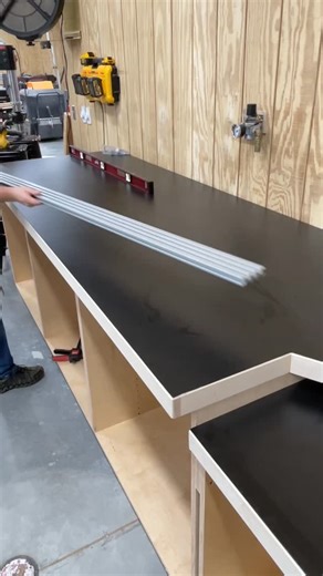 Benchmark | Installing the Woodhaven miter saw fence on the Big Beautiful Benchmark Miter Station 🖤 First step was all about precision and alignment.... | Instagram