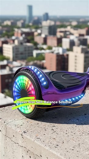 Hover Star Chrome Self-Balance Scooter – 120W Motor, LED Flash Wheels, Wireless Speaker, 9MPH Max Speed, 165lb Capacity