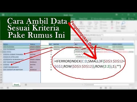 rumus dan cara memindahkan atau mengambil data sesuai dengan kriteria