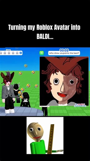 Turning my Roblox Avatar into BALDI... 🍎📏 #shorts #roblox #art