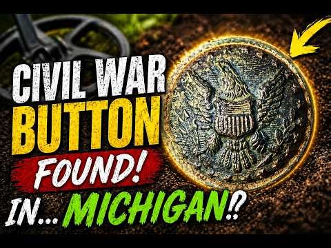 Civil War Officer Button Dug While Metal Detecting Michigan
