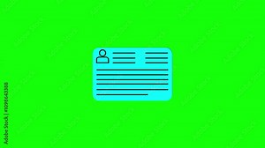 Documents file icon. Job offer documents file icon and positive icon animation on green screen . . Identity Icon Animation. Quality Control Icon Animation