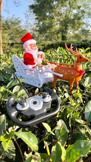Remote Control Santa Claus With Reindeer And Sleigh gift Demonstration Testing