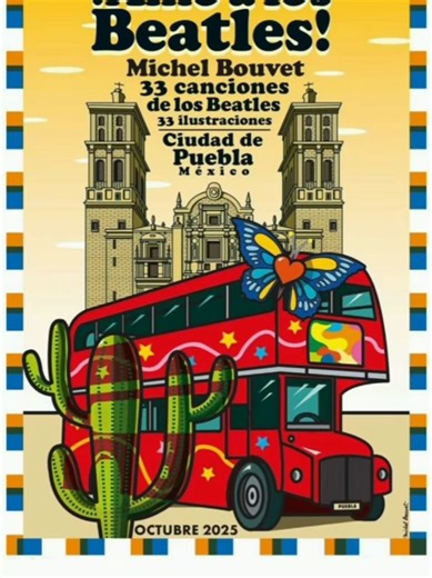 💿 33 canciones, 33 ilustraciones del artista @ateliermichelbouvet Una experiencia visual y sonora que rinde homenaje a la banda más icónica de todos los tiempos. 🌈🎶 👉 ¡No te lo puedes perder! La creatividad y la cultura se viven en @palaciojuliohotel . 🚌 Gracias al Maestro @disenadorgermanmontalvo Por la pasión y tiempo dedicado a la enseñanza! 🔺🔵🟧 #Bauhaus #EmpresariosCreativos #MichelBouvet #AmoALosBeatles #DiseñoGráfico