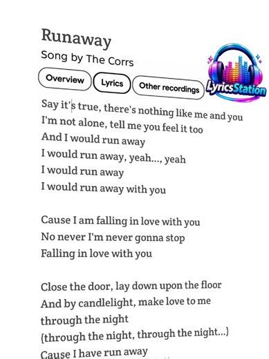 Runaway - The Corrs#songlyrics #runaway #viralsong #fypシ゚viral #foryou