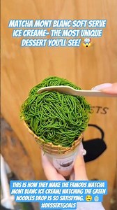 Matcha Mont Blanc Soft Serve ice creame- The Most Unique Dessert You'll See! 🤯#shorts