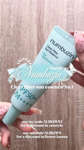loving all numbuzin products🤭🩵 (clear filter sun essence) !! @yesstyle