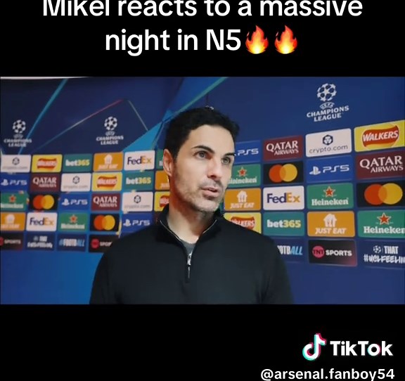 Mikel Arteta interviewed after Arsenal dismantled Bayern Munich 🔥🔥🔥 Source: www.arsenal.com #arsenal #mikelarteta #championsleague #Bayern #artetainterview