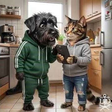Katze und Hund - Handy Foto #satire #cat #katze #animation #comedy #lustig #funny #smartphone