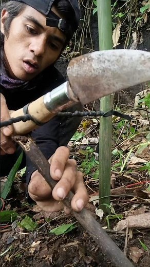 squirrel trap using a knife🔪#campping #survival #squrrel #outdoors