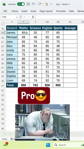 Average formula in Excel #excelwithvicky #excel #excelshortcuts #exceltips