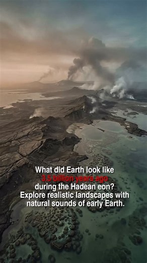 What did our planet look like 3.5 billion years ago during the Hadean eon? Experience realistic landscapes and natural sounds of early Earth. #Hadean #EarthHistory #PrehistoricEarth #geology | Primeval Planet