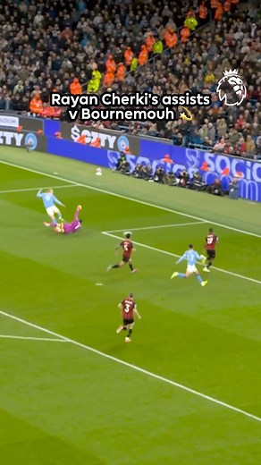 Rayan Cherki created both of Erling Haaland's goals in Manchester City's win against Bournemouth 🤝 | Premier League