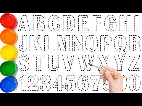 ABCDEFGHIJKLMNOPQRSTUVWXYZ & 1234567890 for Kids // Draw & Paint Alphabet and Numbers #ksart