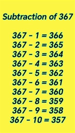 Subtraction of 367