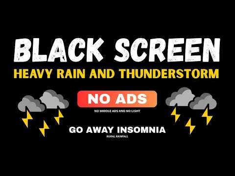 ☔️ Heavy Rain Sounds for Sleeping — NO ADS Rain to Stop Thoughts | Black Screen