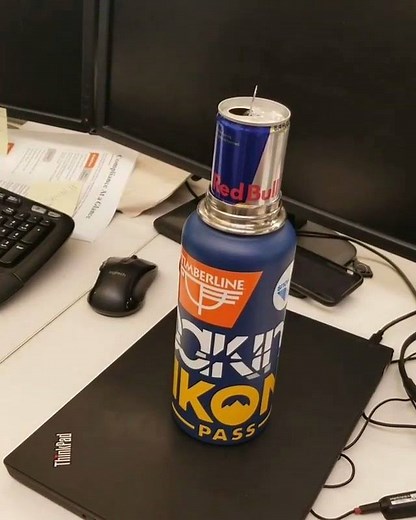 Just thought you guys would like to know that an 8.5oz Red Bull fits perfectly into a 32oz hydro flask | First We Feast