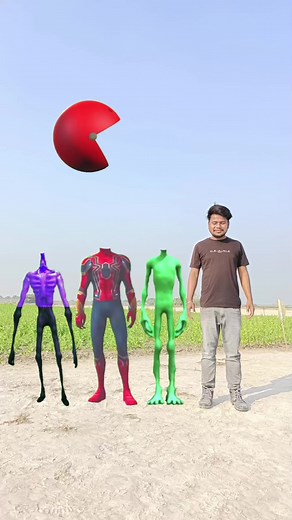 green alien head matching vs siren & spiderman and me - new viral magic video #viral #shortstories #magic #facebook | Roy Ashok Raj Raj