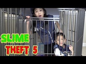 Pretend Play Police LOCKED UP in NEW Jail Playhouse ( STEALING SLIME Part 5 )