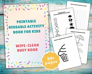 Printable Activity Book for Toddlers | Wipe-clean Learning Games (PDF) - Etsy
