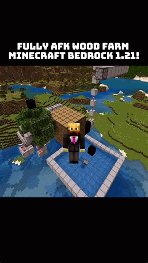 Fully AFK Wood Farm in Minecraft Bedrock 1.21
